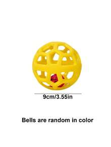 TPR Hollow Rattle Ball Pet Toy With Bell, Chew Resistant Puzzle Toy For Dogs And Cats, Pet Supplies - Multicolor - View 2