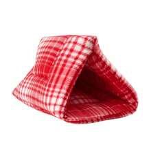 Guinea Pig Tent Nest, Warm Plush Burrow Hideaway Bed For Small Pets Like Hedgehog, Mouse, Mini Rabbit, Squirrel, Ferret - A-Red - View 5