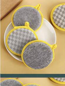 10pcs Kitchen Sponge Scrubber, Double-Sided Sponge Scrub Pad, Dishwashing Cleaning Cloth, Non-Stick Oil Scouring Pad - A - View 5