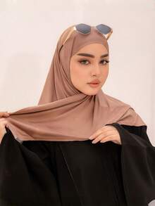 1pc Instant Triangle Hijab, All-In-One Tie-Up Design, Quick Wrap Without Slipping, No Undercap Needed, Suitable For Daily Wear, Prayer, And Outings - Triangular Hijab - View 7