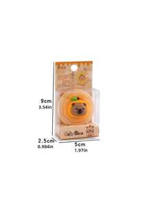 1pc Random Cute Capybara Donut Shaped Eraser, Fun Detachable Useful Cartoon Capybara Eraser - Round - View 3