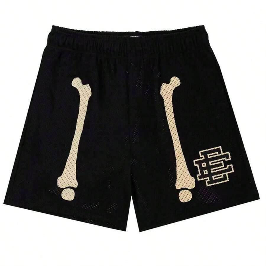 New Summer EE  Basic Mesh Short Classic Floral Printed Gym Shorts Men's Gym Basketball Sports Beach Men Shorts - 蒙特內哥羅 - 查看 1