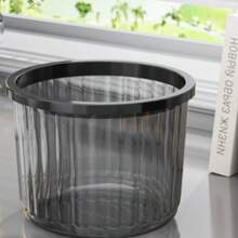 Corbeille de bureau minimaliste et créative, panier à papier sans couvercle avec anneau de pression pour la maison, pratique pour la cuisine, la salle de bain, le salon, le bureau et de multiples scénarios, poubelle de couleur transparente, design de luxe très attrayant, corbeille de bureau avec anneau de pression, grande ouverture et grande capacité, répond aux besoins quotidiens, multifonction, options de couleurs multiples. - Multiple - Voir 12