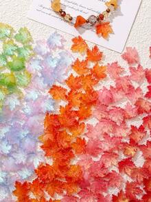 50颗16*15mm彩色渐变釉面枫叶吊坠DIY饰品制作散珠，适用于手链、项链、耳环、手机挂饰、包包挂件，创意生日礼物 - 楓葉 - 查看 3