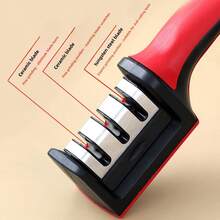 1pc Multi-Function 3-Stage Manual Knife Sharpener, Tungsten Steel Kitchen Knife Sharpening Tool - Multicolor - View 4
