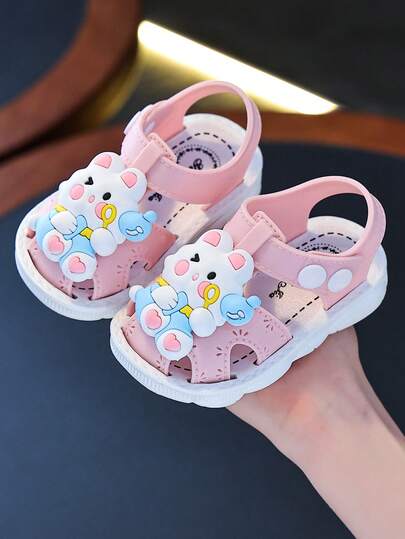 Toddler Baby Rabbit Design Sandals, Unisex Casual Soft Bottom Comfortable Walking Shoes For Summer