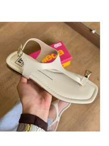 Moleca Women's Flat Sandal With Ring And Rhinestones 5559.103 - 白色關閉 - 查看 7
