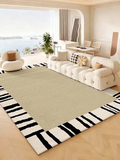 1件装时尚奢华风格室内装饰大地毯，全新可水洗仿羊毛材质，适用于客厅、沙发、卧室、床边防滑垫、房间地垫、餐厅厨房地毯、办公椅垫、玄关门垫、户外野餐毯、露营垫