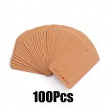 200pcs (100 Cards + 100 Bags) Handmade With Love Necklace Earring Thick Kraft Paper Card With Clear Bag Set, DIY Jewelry Gift Packaging Cards & Pouches - Multicolor - View 13