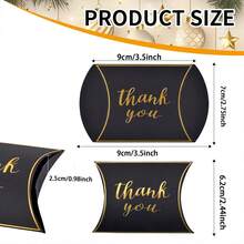 50 piezas Cajas de regalo de papel kraft negro y dorado con cinta dorada, adecuadas para bodas, fiestas, cumpleaños, graduaciones, embalaje de regalos de agradecimiento - Multicolor - Ver 4