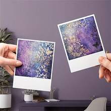 12/24pcs Gold Butterfly & Purple Floral Stickers, 15.2*15.2cm, Acid-Free Woodfree Handmade Paper, DIY Scrapbooking Gift Wrapping Decor, Home Living Room Wall Decor, Butterfly Theme Decorative Paper - Purple Memories - View 6