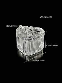Large Capacity Manicure Crystal Glass Storage Box, Manicure Brush Cleaning Cup With Lid, Exquisite Glass Gift Box, Manicure Accessories Jewelry Decorative Items Storage Jar, Transparent Jewelry Display Box - Clear - View 12