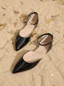 Pointed Toe Shoes, Minimalist Elegant Style, Versatile - Black - View 9