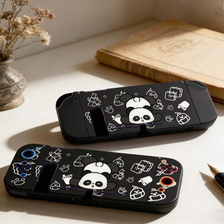 Cute Falling Panda Protective Case For Nintendo Switch, Transparent Soft Shell - View 1