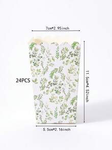 Bộ 24 đĩa, cốc, hộp đựng bỏng ngô dùng một lần hình lá viền vàng, đồ dùng tiệc tùng phù hợp cho 24 khách, bộ đồ ăn bằng giấy dùng một lần cho sinh nhật, đám cưới, tiệc tùng, dã ngoại gia đình. - Nhiều màu - Xem 7