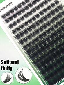 168 簇假睫毛，150D，D 卷度，10-18 毫米混合长度，自然蓬松，0.05 毫米轻盈可重复使用睫毛，适合节日和派对、万圣节睫毛、角色扮演睫毛。 - D - 查看 5