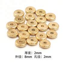 20pcs/Pack Stainless Steel Flat Wheel Beads, Jewelry Making Spacer Beads, Minimalist Bracelet Necklace Accessories, DIY Jewelry Making Spacer Beads - Gold - View 17