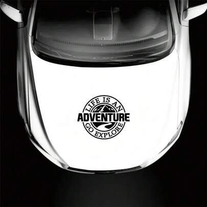 Life Is An Adventure Car Hood Window Sticker For Camping RV Off-Road Adventure Auto Side Body Personalized Decals Decoration