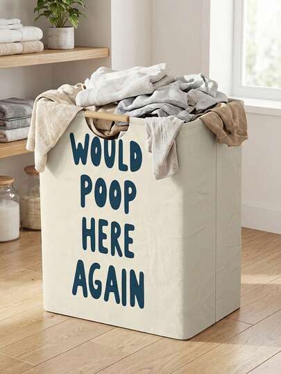 صندوق تخزين قابل للطي مطبوع بنمط مضحك مع مقبض خشبي ، سلة غسيل قابلة للطي لتنظيم الحمام والخزانة ، صندوق قابل للطي محمول للسكن الجامعي والشقق وغرفة الغسيل والنوم والحمام ، تصميم متعدد الأغراض قوي لتخزين الغرفة والحمام ، يحافظ على النظافة ، هدية مثالية للطلاب أو سكان الشقق ، سهل الطي عند عدم الاستخدام