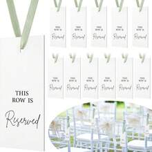 12张婚礼预留座位识别纸卡，带丝带，适用于婚礼仪式、宴会座位安排装饰 - 查看 4