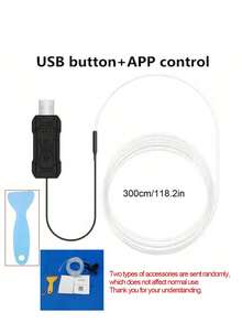 1pc New Noiseless Car Interior Ambient Light, Smartphone APP Control EL Glow Line Hidden LED Light, No Wiring Required - one-size - View 10