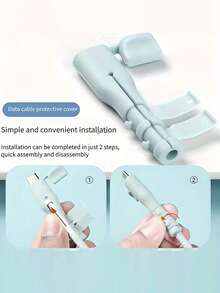 Bộ 5/1 cái bảo vệ cáp dữ liệu đa năng, ống chống gãy cáp dữ liệu, dụng cụ sắp xếp cáp dữ liệu chống gãy, phù hợp cho máy tính xách tay/máy tính bảng/điện thoại USB-C, đầu cáp dữ liệu điện thoại học sinh bằng silicon mềm. - Nhiều màu - Xem 3