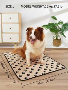1pc Reusable Dog Pee Pad, Absorbent Waterproof Pet Training Pad, Washable - Apricot - View 3