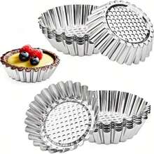 Stainless Steel Thickened Egg Tart Molds, Cake Molds, Chrysanthemum Cups, Cake Molds, Lace Cake Cups, Rice Cake Molds, Baking Utensils,The Stainless Steel Material Of The Chrysanthemum-Shaped Egg Tart Mold Can Be Reused For Mini Pies, Pies, Fruit Tarts, Mini Cakes, Milk Omelets, Muffins, Puddings, And Jelly Baking Molds. - View 12