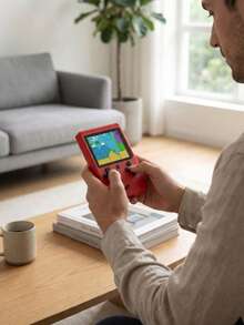 Consola portátil retro, ideal para viajes, tiempos de espera, descansos en la oficina o la escuela, reuniones con amigos y momentos de nostalgia en casa; permite sesiones rápidas de juego y entretenimiento en cualquier lugar gracias a su formato compacto y controles integrados. - Rojo - Ver 2