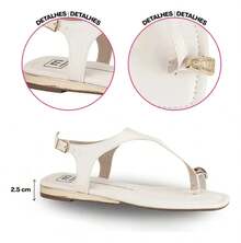 Moleca Women's Flat Sandal With Ring And Rhinestones 5559.103 - 黑色 - 查看 10