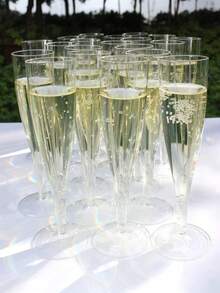 10/20 piezas Vasos de champán transparentes reutilizables, Vasos de plástico para cócteles de 4.5 onzas, Adecuados para fiestas, bodas y grandes celebraciones - Ver 1