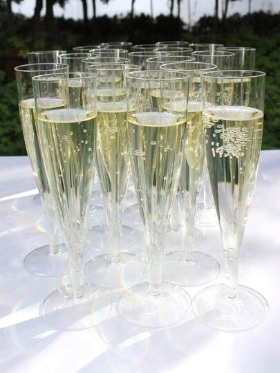 10/20 piezas Vasos de champán transparentes reutilizables, Vasos de plástico para cócteles de 4.5 onzas, Adecuados para fiestas, bodas y grandes celebraciones