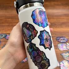 50张童话世界动物花卉激光贴纸，PVC防水贴纸，自粘式，适用于学校文具、日记本、剪贴簿、手机、笔记本电脑、保险杠、滑板、水瓶、安全帽、汽车贴纸 - 1 Set - 查看 5