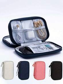 1pc Minimalist EVA Digital Organizer, Earphone, Cable, Charger, Power Bank Storage Box, Unisex Travel Essential, Electronic Accessories Organizer Bag, Suitable For Organizing USB Cables, Earphones, Pens, Power Banks And Other Useful Travel Items. Data Bag, Storage Box, Wallet, Cosmetic Bag, Handbag, Card Case, Wallet. Christmas Gift. Gift For Women, Gift For Men - Multicolor - View 5