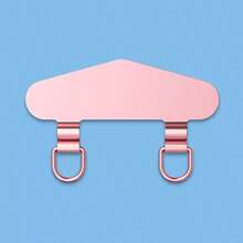 1个三角形双钩金属手机挂绳夹，不锈钢卡夹带，超薄粘性挂绳固定器，无需钻孔即可牢固固定手机配件 - 彩色 - 查看 3