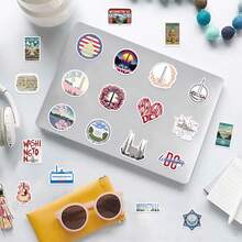 62pcs Washington Dc Vinyl Stickers, Beautiful And Practical, Suitable For Scrapbooks, Diaries, Bumpers, Skateboards, Water Bottles, Helmets, Water Cups, Car Stickers, Etc. - Random - View 4