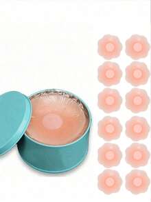 12片可重复使用硅胶胸贴，隐形提拉文胸乳贴，遮盖乳头 - 彩色 - 查看 11