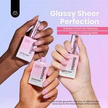 Beetles Gel Polish Whispers Of Love Jelly Gel Nail Polish Set - 6 Colors Milky White Nude Pink Neutral Sheer Translucent Soak Off UV Gel Nail Kit - 6 Màu Đơn Sắc Tối Thượng - Xem 4