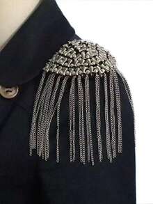 1pc Gold & Black Tassel Epaulet, Fashion Stage Performance Shoulder Brooch Accessory - Tassel Epaulettes - View 17