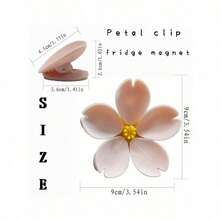 1pcs Pink Sakura Blossom Clips, Refrigerator Magnets, Creative Decorative Magnets, Suitable For Kitchen, Office And Home Decor, Fun Fridge Decoration, Can Be Used As Clips - Multicolor - View 2