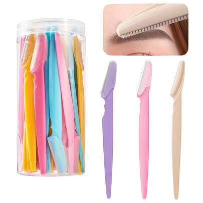 3/12/25/30pcs Eyebrow Trimmer, Facial Razor, Portable Eyebrow & Hair Remover, Eyebrow Grooming, Women Makeup Tools
