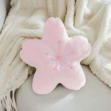 1pc Cute Cherry Blossom Petal Throw Pillow, Sofa Bedroom Tatami Living Room Cushion, Gift, Chair Office Chair Seat Cushion - Pink - View 1