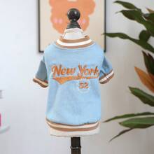 PETCIRCLE 1pc Pet Clothes, Cute Small Dog/Cat Outfit, New York Baseball Jersey - Blue - View 11