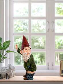 小型树脂雕像 - 小威利撒尿，适合草坪装饰、室内或室外摆设，红绿配色趣味十足，也是一份很棒的母亲节礼物。 - A - 查看 3