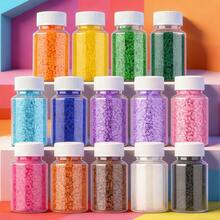 3000pcs/Bottle 14 Colors 2.6mm Square Fuse Beads Set, 4 Transparent Pegboards Included With Instructions, DIY Cute Decor Accessories Materials - Small Bottle Of 2.6mm Perlite Beads - View 2