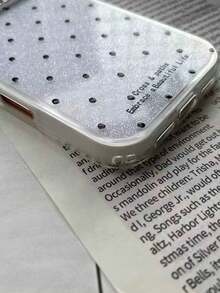 1PC Cute INS Polka Dot Small Rhinestone Camera Glitter Case Compatible With Iphone17pro 16 Plus 12 15 11 Pro Max 13 14 Plus IPhone17promax 16Promax 16pro Shockproof 2IN1 Phone Cover For Family Members, Friends And Couples - White - View 5