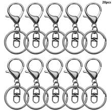 12/20/30个装龙虾爪扣钥匙扣，DIY工艺钥匙扣配件，带钥匙圈夹钩，适用于钥匙圈制作、珠宝制作，金属龙虾扣旋转触发夹，带开口钥匙圈 - 中8龍蝦扣 - 查看 23