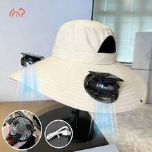 Solar Fan Cap, UV Resistant Outdoor Wide Brimmed Fisherman's Cap, With 180 ° Adjustable Fan, UPF50, USB And Solar Power Supply, Suitable For Beach, Camping, Outdoor, Fishing - A - Xem 13