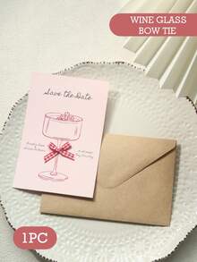 定制彩色蝴蝶结邀请卡，适用于派对、婚礼、生日和特殊活动，1张/5张/10张/20张套装，附赠蝴蝶结信封，是情侣和庆祝活动的完美之选。 - 酒杯款 - 查看 24