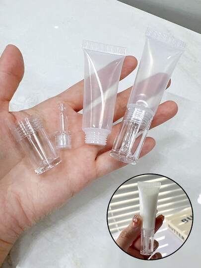 Mini Travel Foundation And Serum Dispenser - Leak-Proof Portable Cosmetic Container For Liquid Powders, Transparent Design, Perfect For Travel Essentials, Outings, Business Trips, Back-To-School, Etc.